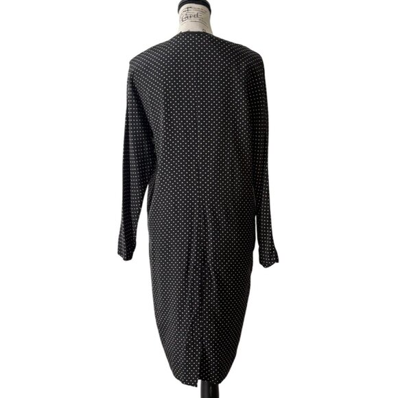 Vintage St. Gillian by Kay Unger Silk Shift Dress Black White Polka Dot Size 6 - Picture 3 of 7